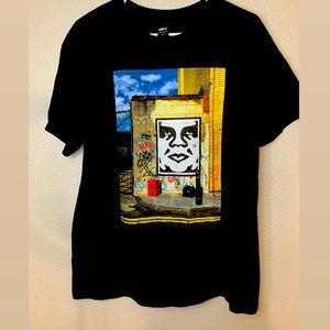 M Obey screen print shirt